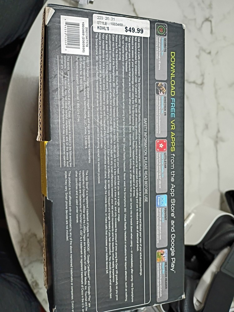 Sharper Image Smartphone Virtual Reality Glasses Goggles