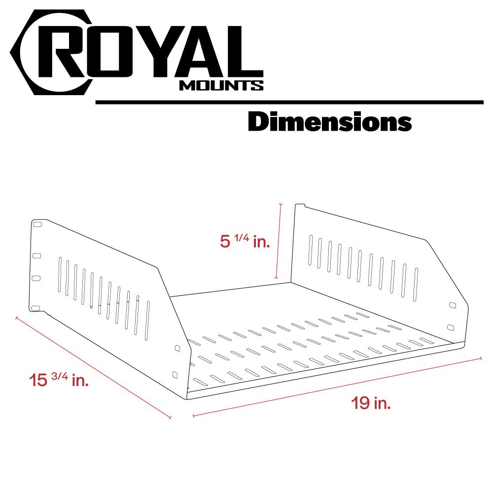 *OPEN BOX* Royal Racks™ 3U Rack Shelf for Component Rack