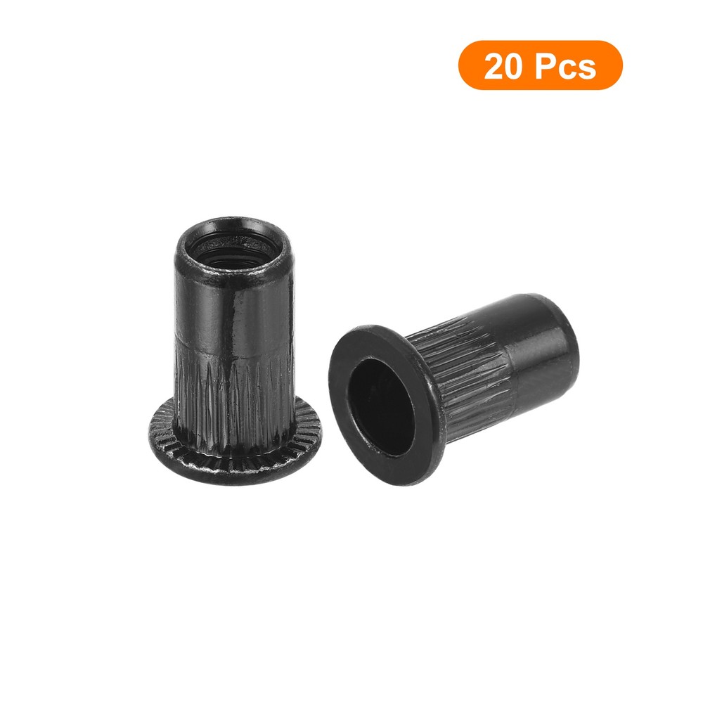 20Pcs Rivet Nuts Flat Head, #10-24 Carbon Steel Thread