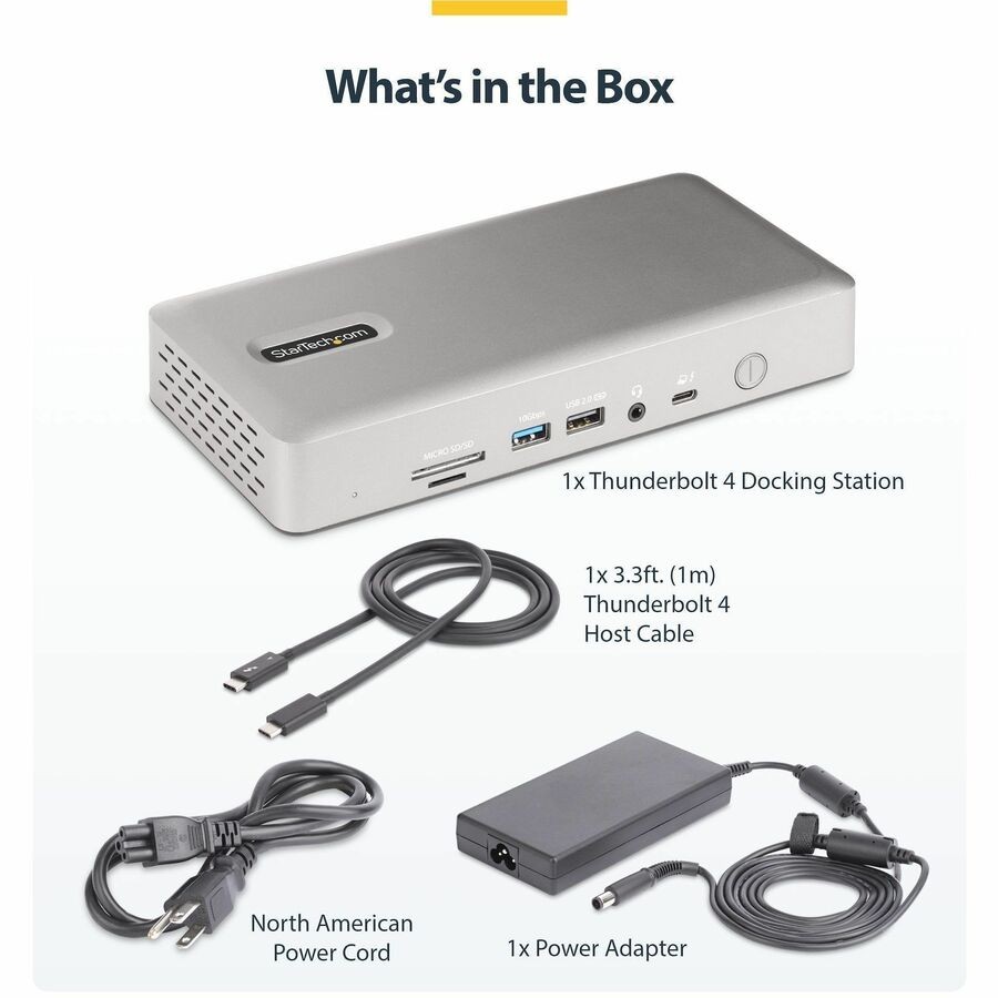 StarTech.com USB4 Thunderbolt 4 Dock 98W Quad Display HDMI/DP Mac/Win