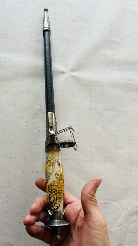 16” Medieval Dagger Skull Skeleton Handle And Sheath With Chain