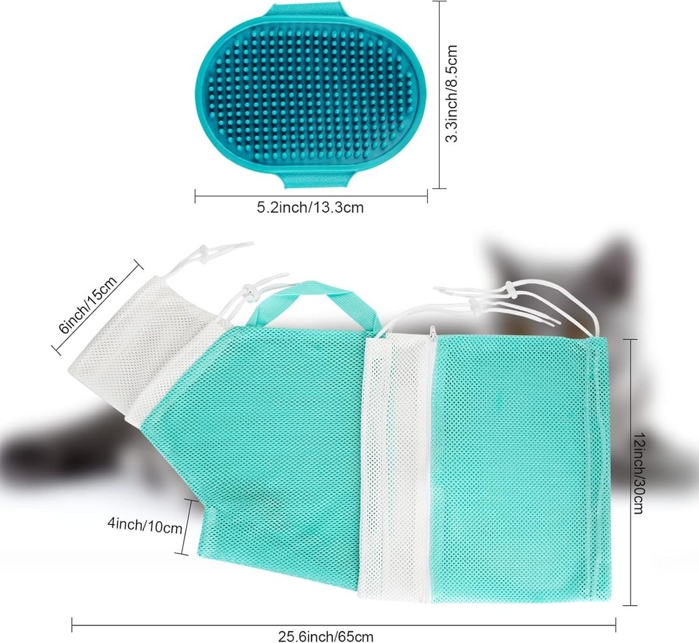 Adjustable Cat Bathing Bag Set with Grooming Tools - Secure & Comfortable Wash