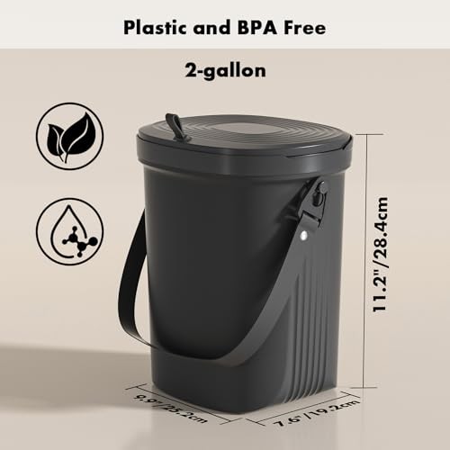 Mountable Silicone Collapsible Kitchen Compost Bin Under Sink, Hanging Black
