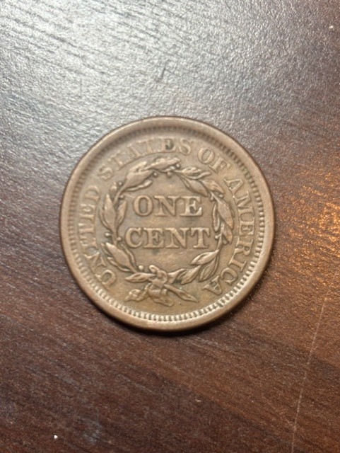 1855 Braided Hair Large Cent XF