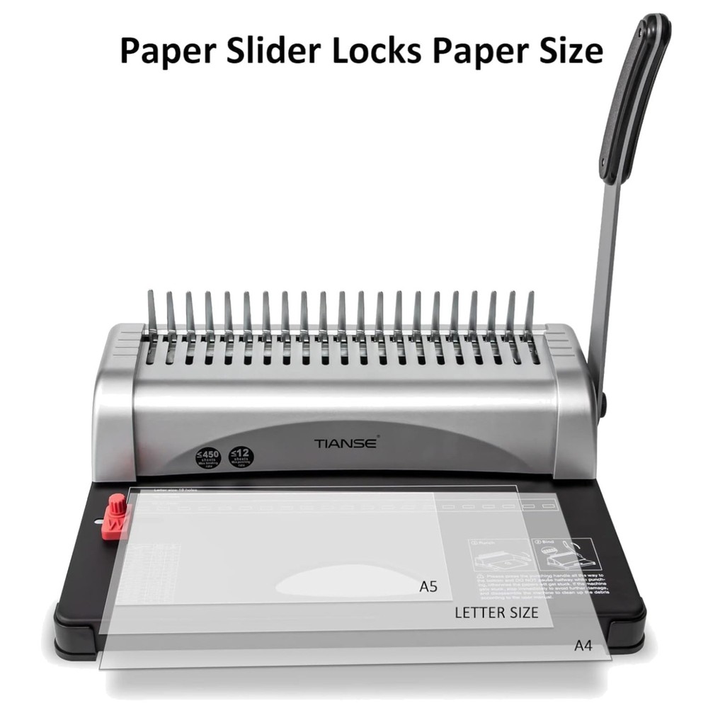 450 Sheets Binding Machine with 100 PCS Comb Spines