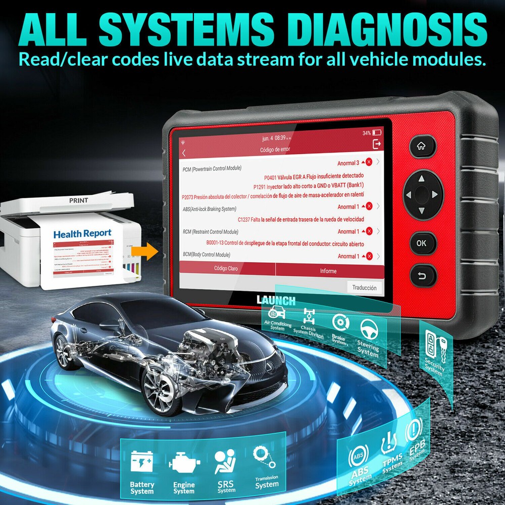 2026 LAUNCH X431 CRP909 Car OBD2 Scanner Full System Diagnostic Tools ECU Coding