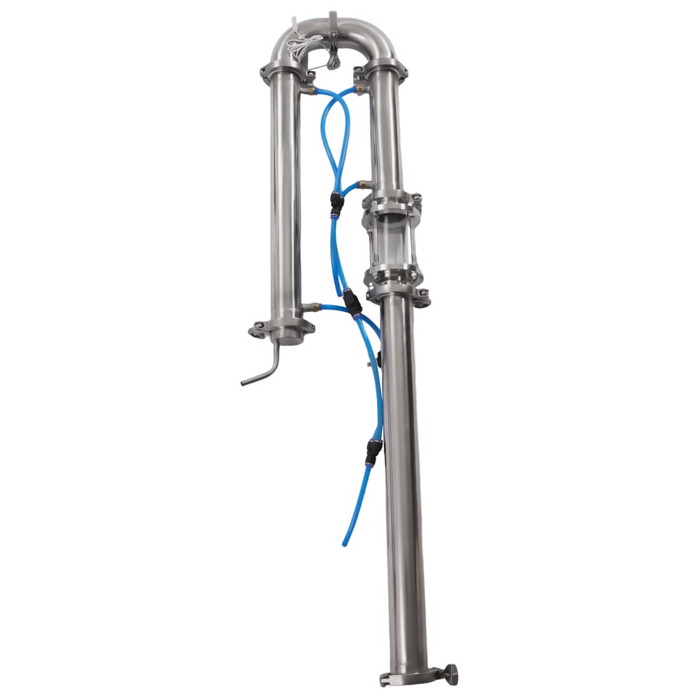 Tubular Distillation Tower+Sight Glass Copper Mesh Brewing Equipment Distiller
