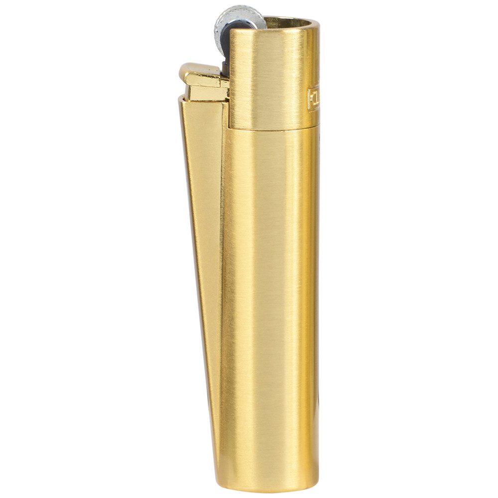 Clipper Metal Lighter - Refillable, Includes Case. Gold Style Butane Lighters