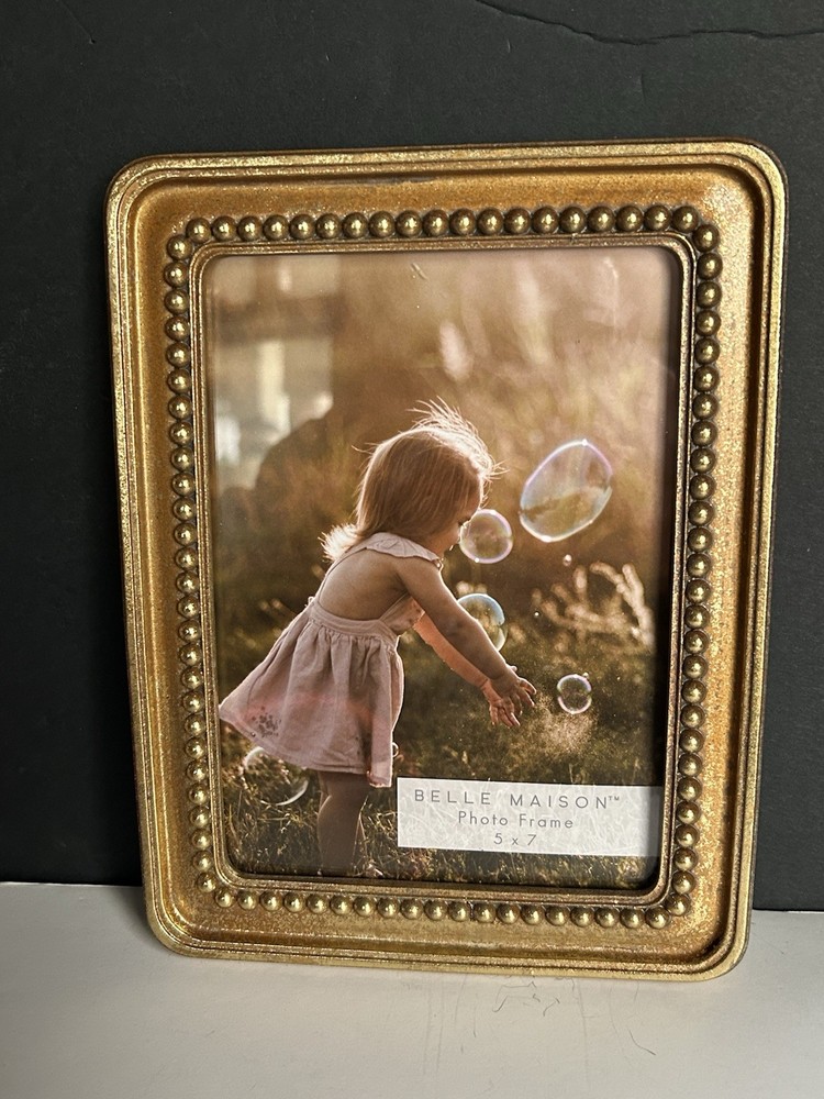 Gold Beaded Picture Frame Belle Maison Collection 5x7 Photo Frame Rectangular