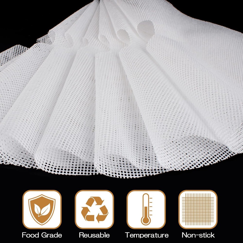 (8 Pack) Round Silicone Dehydrator Sheets, 8pcs 13" Diameter, white