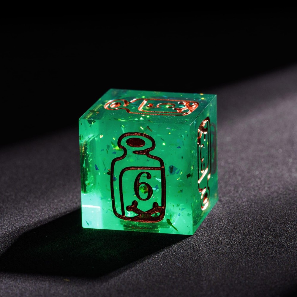 7-Die Sharp Edges DND Dice Set, Ranger Pattern Polyhedral D&D Dice Set for DN...