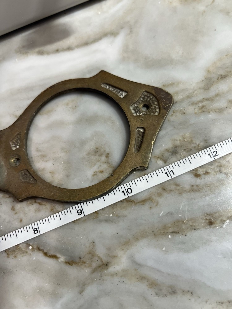 Vintage traditional solid brass door pull handle with cylinder lock Insert