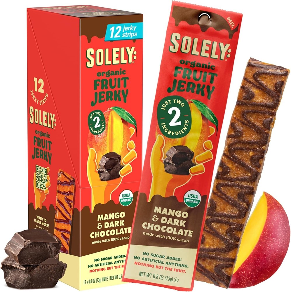 - Organic Mango Chocolate Drizzled Fruit Jerky - 12 Indivily