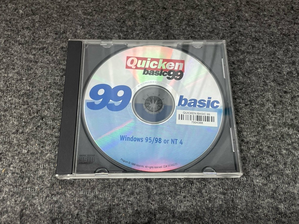 Intuit Quicken Basic 99 Software Disc for Win 95/98/NT4 - CD ONLY!!!!