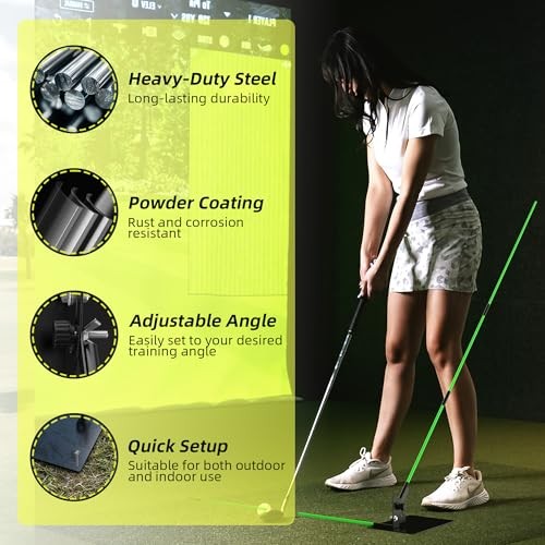 Golf Alignment Stick Angle Holder - Adjustable Swing Plane Golf Training Aid,