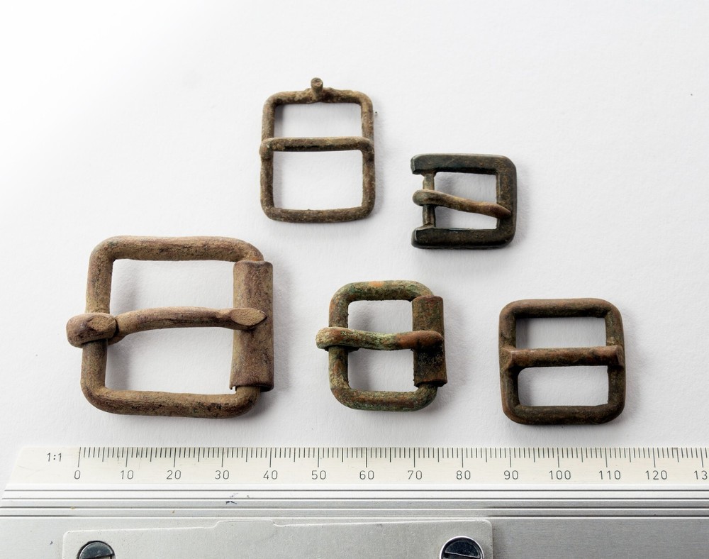 brass old patinated buckles dug out artifacts.