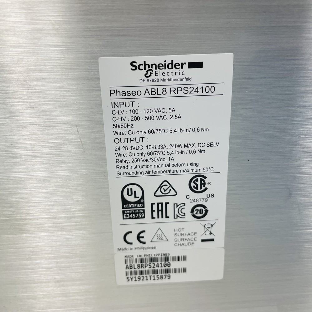 SCHNEIDER ABL8RPS24100 DIN RAIL POWER SUPPLY