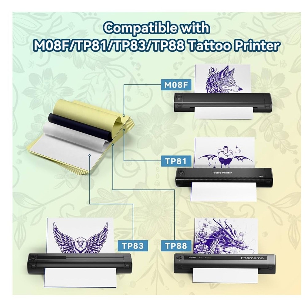 LabelCreate Tattoo Transfer Paper, 100 Sheets 4 Layers