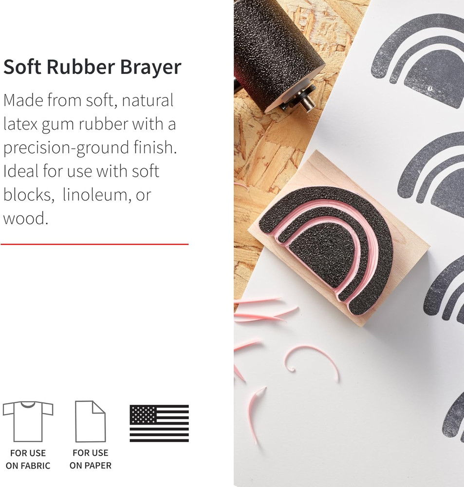 Deluxe Soft Rubber Brayer, 2-Inch