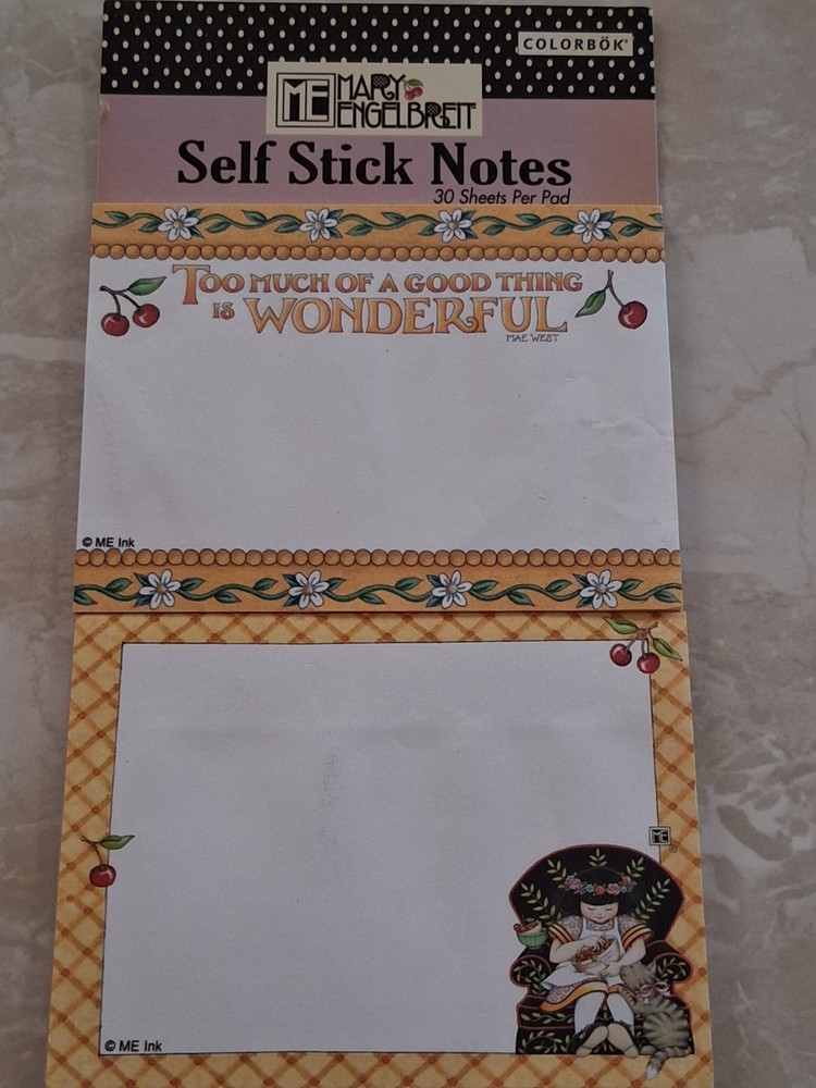 2 Mary Engelbreit Self Stick Note Pads