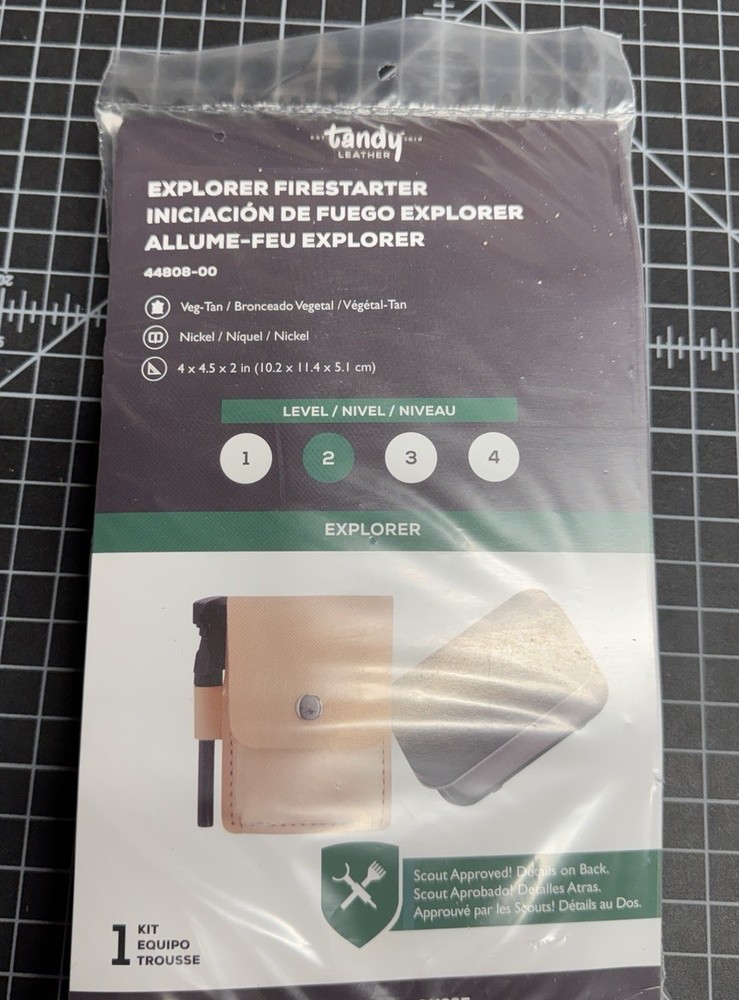 Tandy Leather Explorer Fire Starter Camping Kit - Belt Mounting