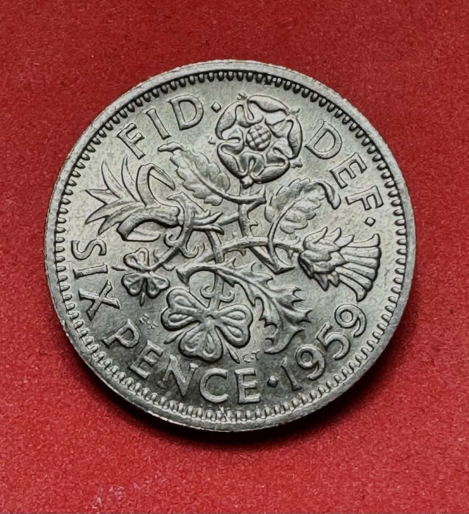 Elizabeth II Sixpence. 1959