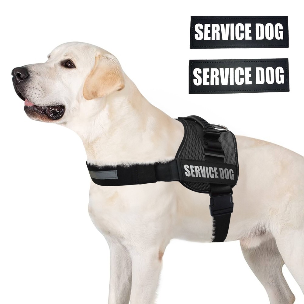Reflective Service Dog Vest Harness – Adjustable- with Removable Patches