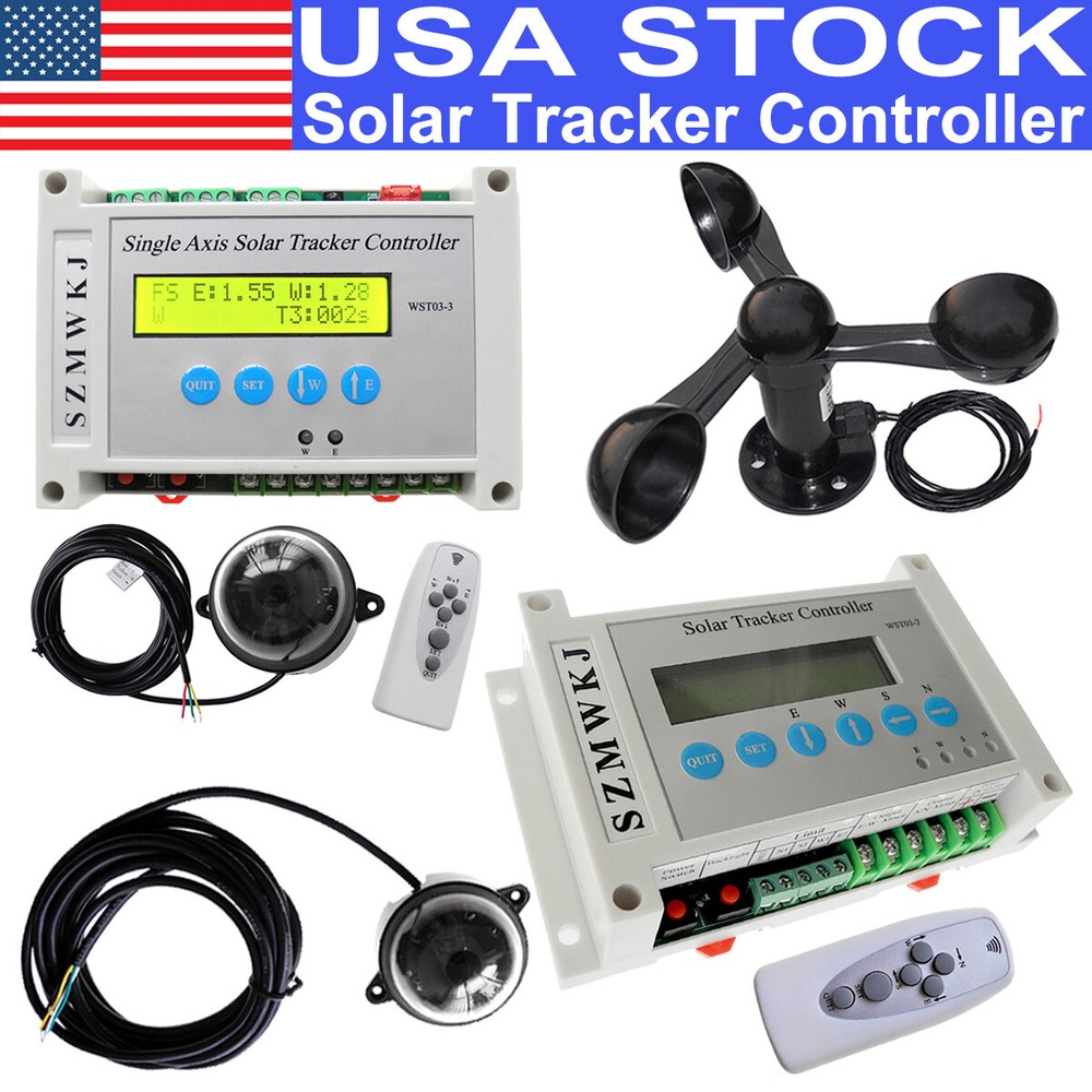 Complete Single/Dual Axis Solar Tracker Controller &Anemometer &Light Sensor Kit