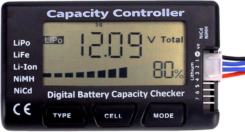 RC Cellmeter 7 Digital Battery Capacity Checker Controller Tester black
