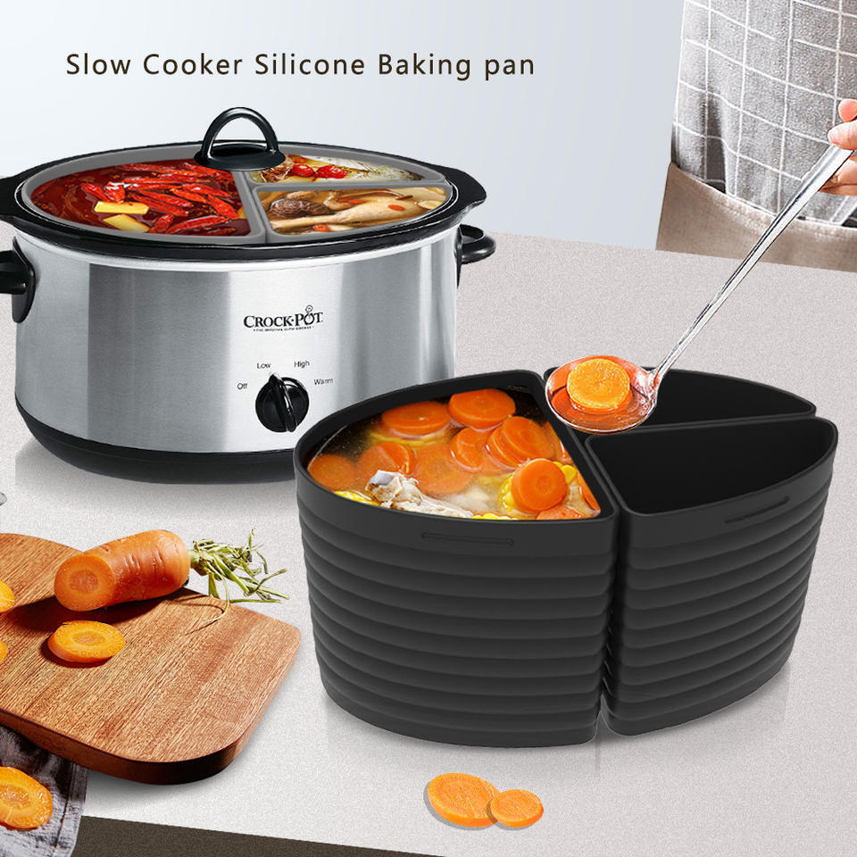Reusable Thicker Silicone Slow Cooker Divider Liner Compatible 6 Quart Slow Cook