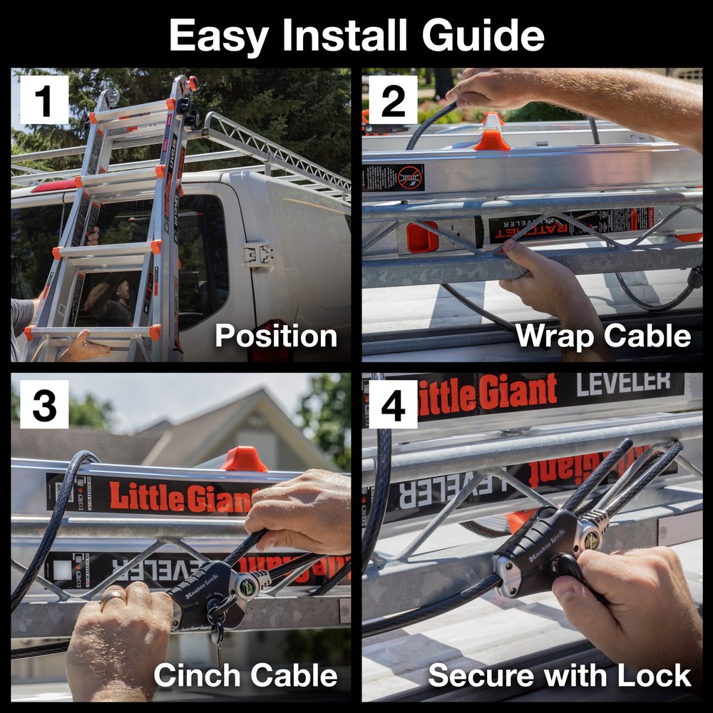 Black Python Cable Lock W/ Key Adjustable Metal Cable Lock W/ Weather Resistant