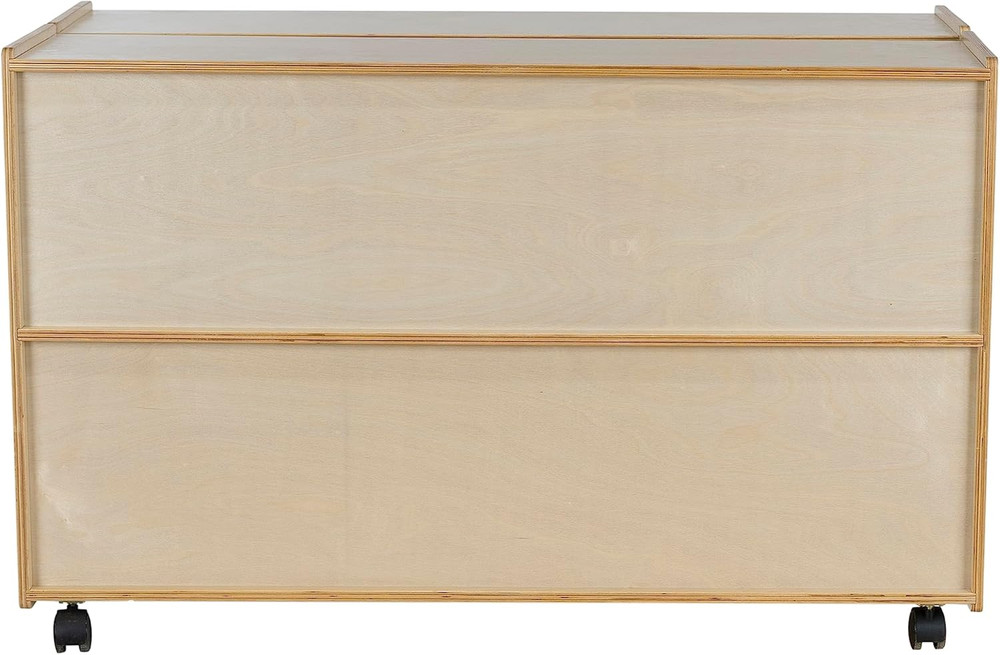 Rolling Folding Hinge Bookcase with Casters - 2-Shelf Storage Unit