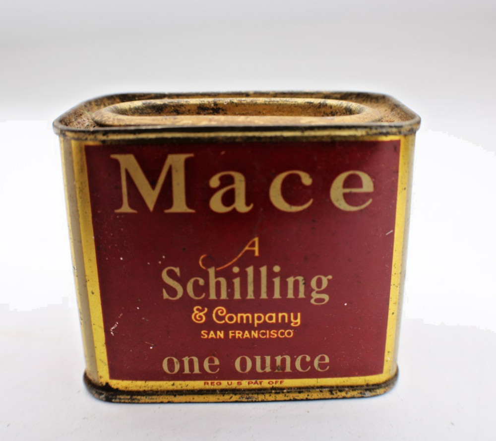 Vintage Schilling Spice Tins Mace