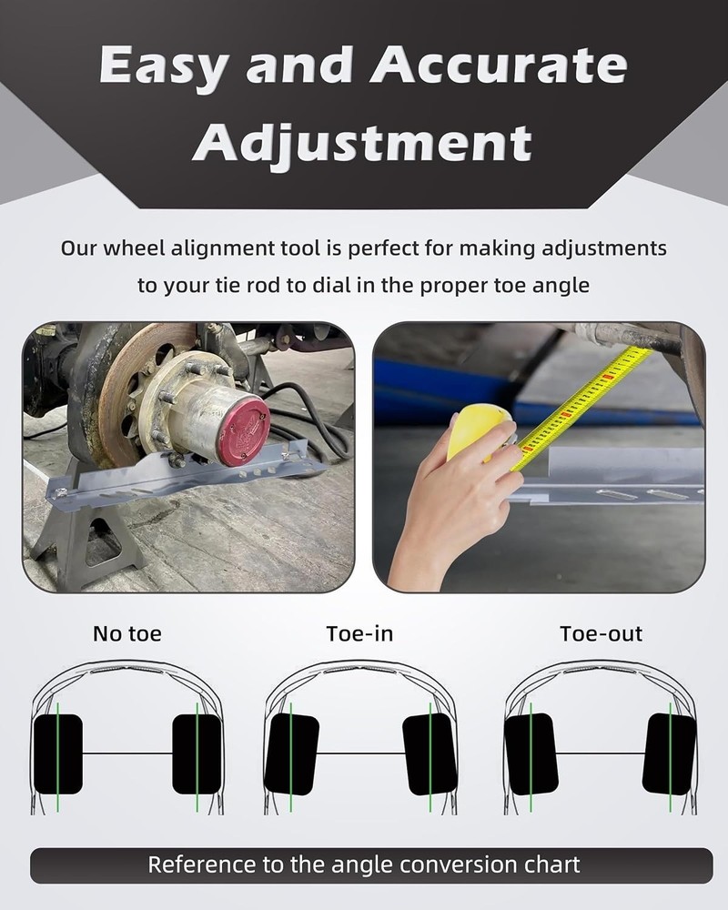 Wheel Alignment Tool Kit 2Pcs, Toe Alignment Tool Plates With Two 5m Heavy Duty