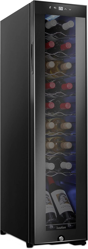 18 Bottle Compressor Wine Cooler Refrigerator W/Lock | Large Freestanding Wine C