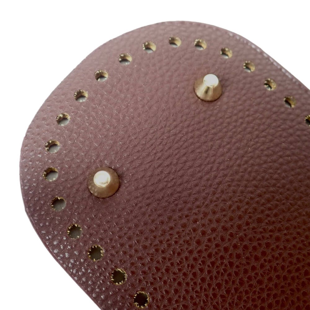Oval Bag Base Board w/ Rivets Small 22×10cm Dark Brown