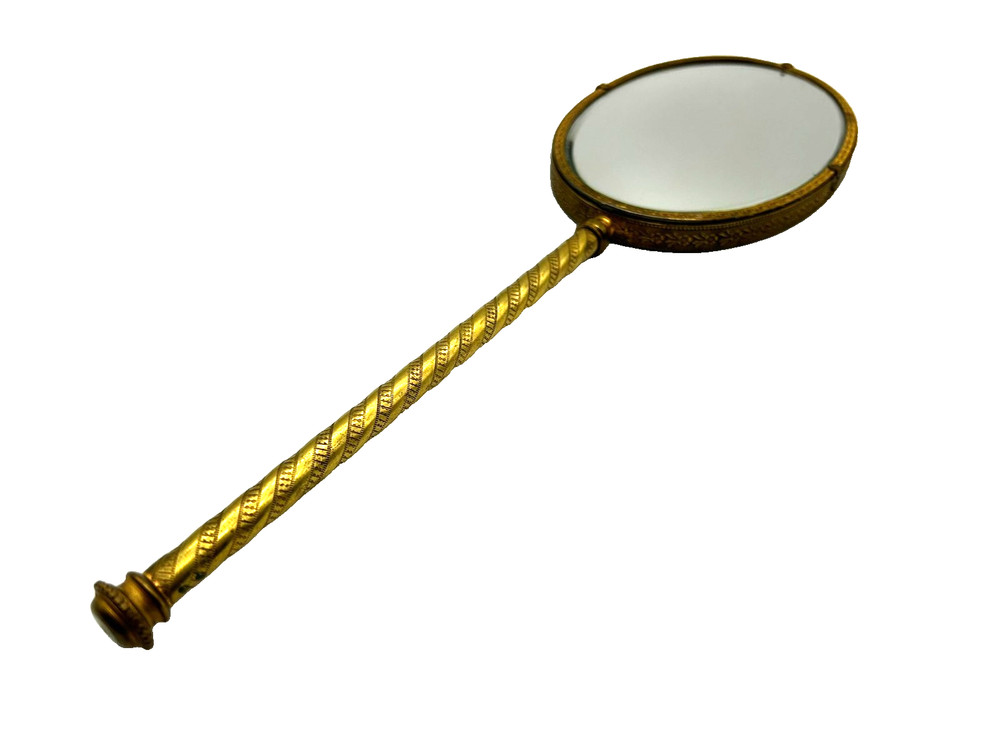 Antique Brass Handheld Vanity Mirror