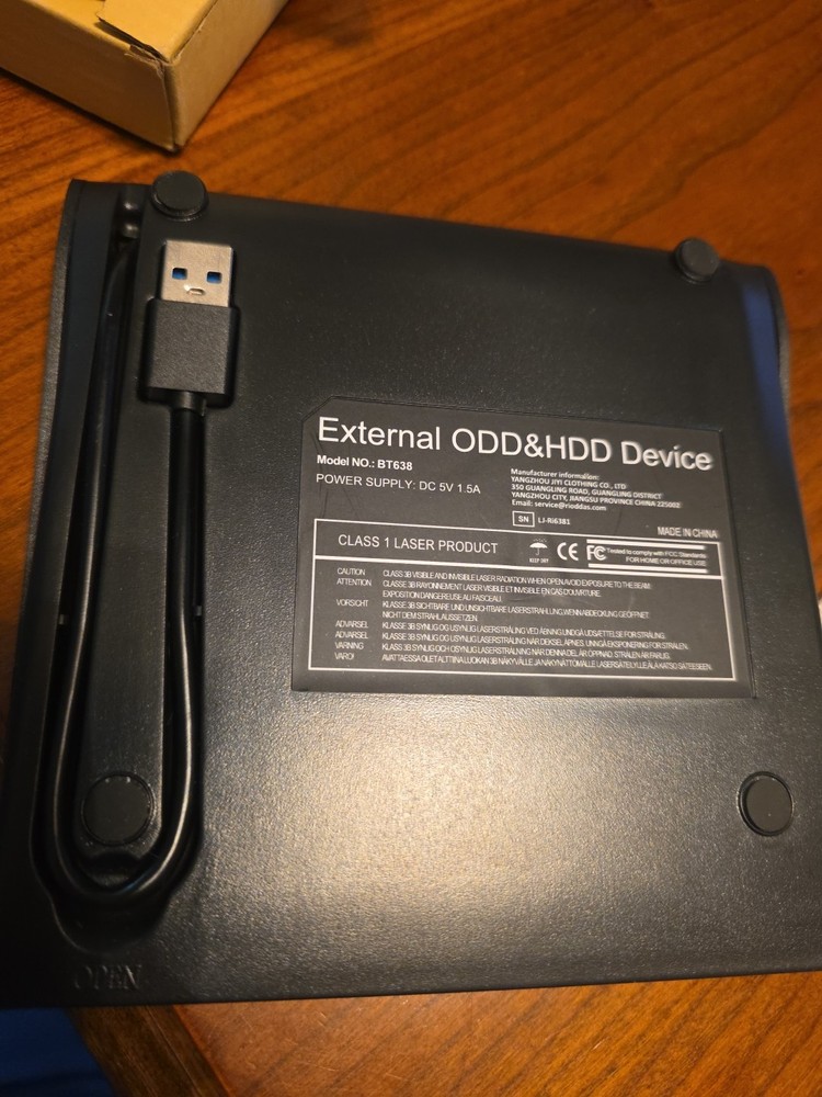 RIODDAS External USB DVD/CD Drive Pop-Up Mobile External NEW Windows MAC