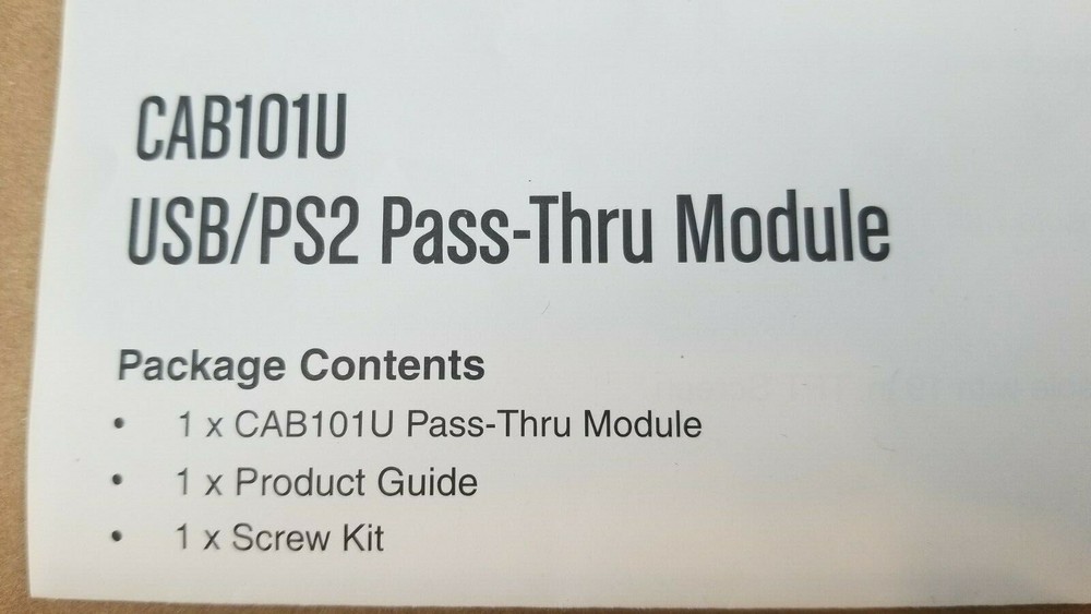 StarTech CAB101U rackmount USB/PS2 Pass-Thru for 1UCABCONS Series