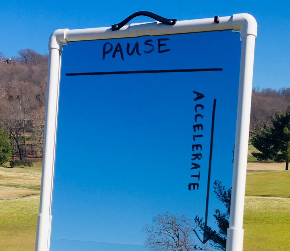Golf Swing Aid 2'x2' Mirror Easy Transport--Writeable surface