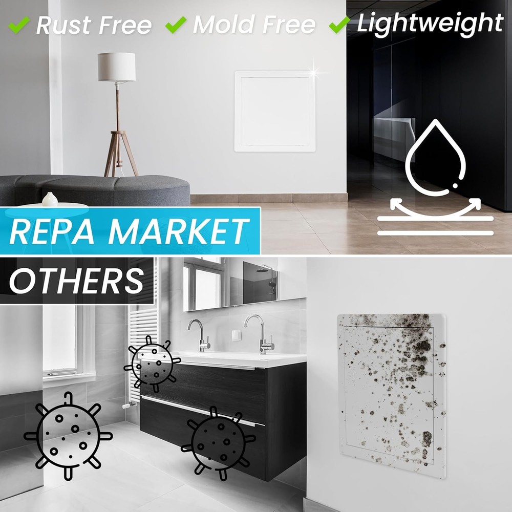 8 x 16 Access Panel for Drywall and Ceiling – White ABS Plastic Door Panel, Wall