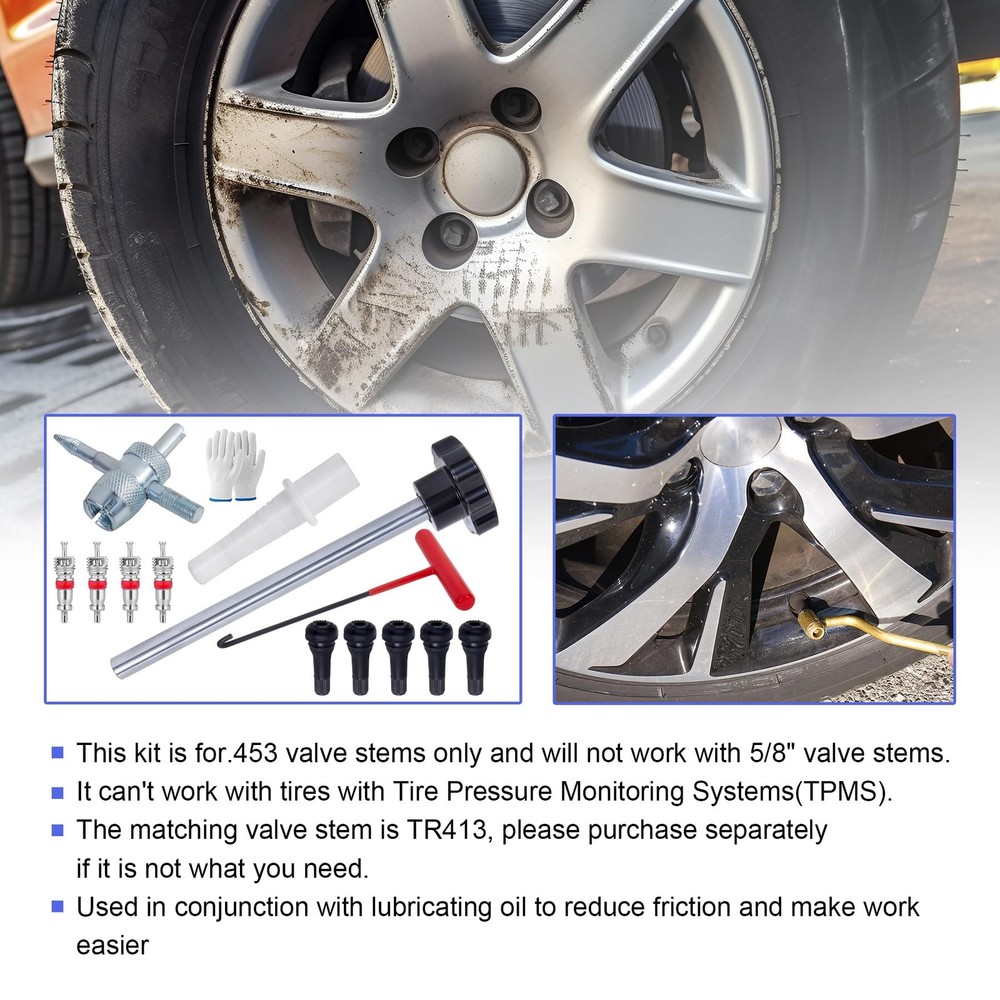 Quick Change Tire Valve Tool Kit,Tire Stem Core Quickly Set B