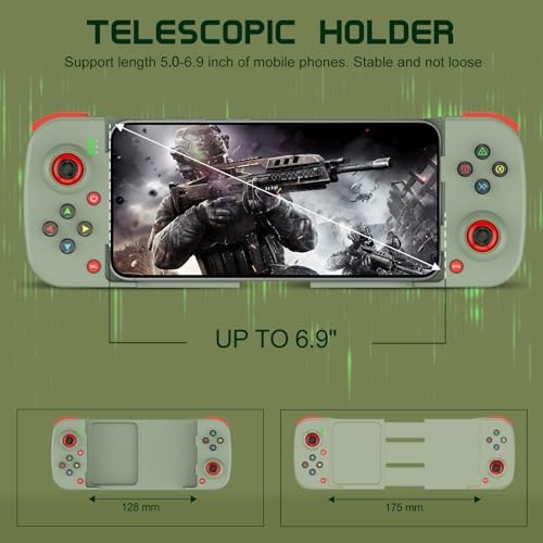Phone Controller for iPhone/Android Support Phone Case, Mobile Gaming Green