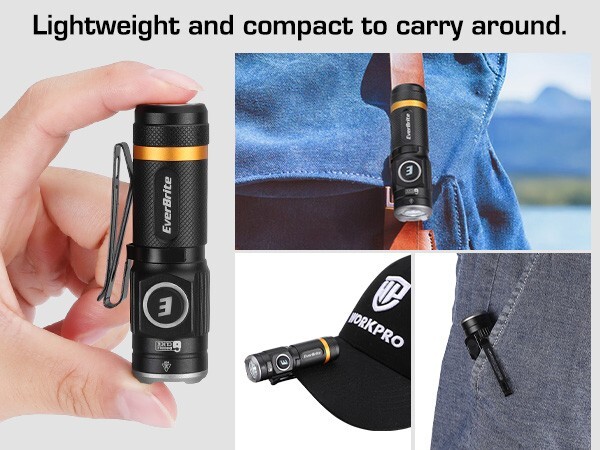 EverBrite Mini Flashlight, Rechargeable Flashlight with USB C Cable 500 Lumens