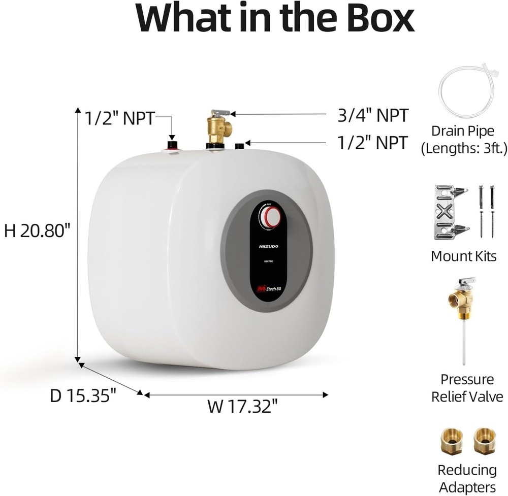 8.0 Gallon Electric Mini Tank Water Heater Hot Water Heater 120V For Kitchen RV