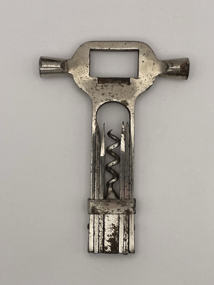 Vintage German Combination multi-tool Corkscrew Hammer Bottle Opener Circa 1936