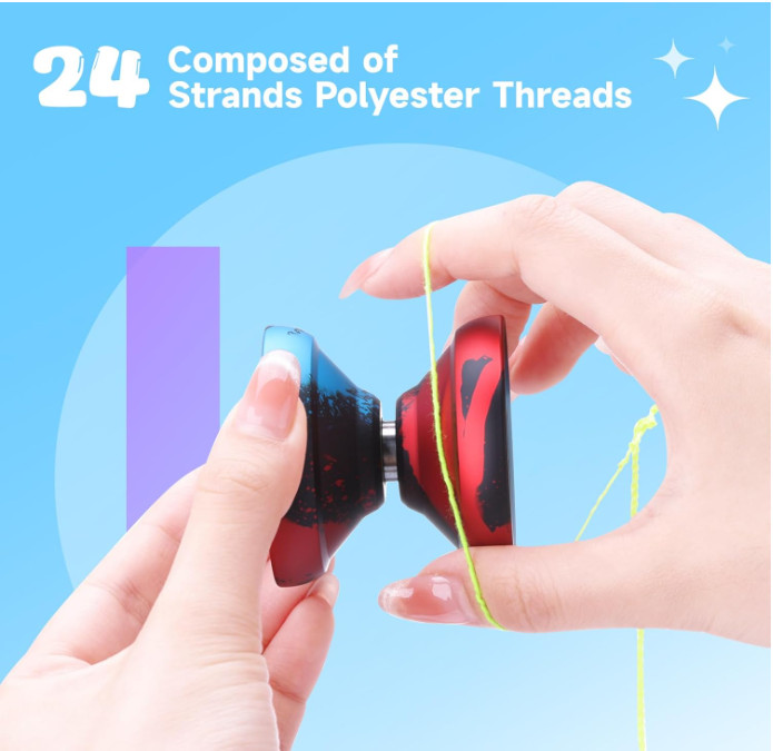 25 Pack Yoyo Strings - Professional Polyester Replacement Yoyo Strings for Re...