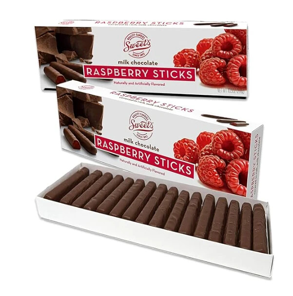 Sweets Raspberry Milk Chocolate Sticks 2 Pack, Chocolate Candy Raspberry