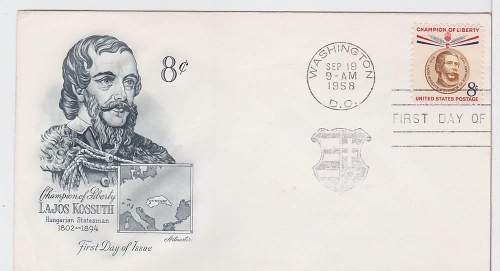 TurtlesTradingPost- Lajos Kossuth - 1958 #1118 Artmaster Cachet