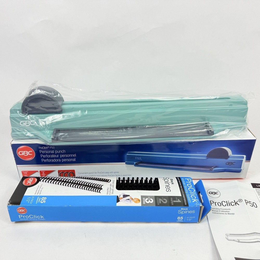 Gbc Proclick P50 Binding Machine Manual Proclick Up to 100 Sheets + Binds - NEW